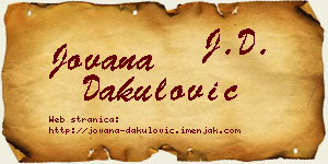 Jovana Dakulović vizit kartica